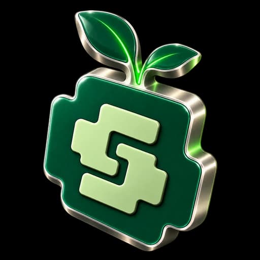 Emerald and silver SENDO Seed with two illuminated leaves